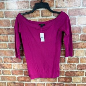 Ann Taylor Loft Magenta Off-Shoulder Top size XS
